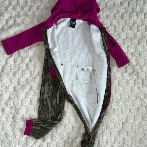 Carhartt Kids Camo and Pink Hooded Jumpsuit - Picture 6 of 7